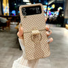 For Samsung Galaxy Z Flip4 5G Sparkling Diamond Rhombus PC Phone Case with Ring(Gold)