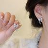 Temperament Ladies Light Luxury Pearl Double Layer Earrings Diamond Earrings, Specification:EH1631