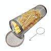 Outdoor Stainless Steel Barbecue Cage BBQ Round Mesh Tube 30cm With Hook