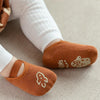 Baby Socks Cartoon Print Glue Strap Baby Anti-Slip Floor Socks Size: S 0-1 Years Old(Yellow)