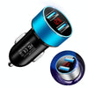 JMG-C016A 5V 3.1A Car Dual USB Charger with LED Display(Blue)