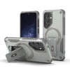 For Samsung Galaxy A35 Armor MagSafe Holder PC Hybrid TPU Phone Case(Grey)