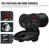 CS-834A3 Multi-function Motorcycle Waterproof Aluminium Alloy Mobile Phone Dual USB Charger Cigarette Lighter with Digital Display Switch(Grey)