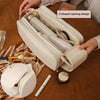U-shaped Opening PU Leather Travel Cosmetic Bag Large Capacity Toiletries Storage Bag, Color: White