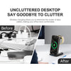 S90-3 3-in-1 Magnetic Folding Wireless Charger Phone Earphone Watch Fast Charging Stand(Black)