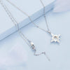 BSN300 Sterling Silver S925 Star Sun Plated Platinum Opal Necklace