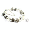 Ladies Crown Colorful Crystal Beaded Bracelet Handmade Glass Bead Bracelet Length: 18cm(DZ34)