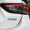 1 Pair Car Turbo Personalized Aluminum Alloy Decorative Stickers, Size: 11.5 x 2.5 x 0.5cm (Blue)