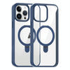 For iPhone 15 Pro Max High Transparency MagSafe Holder Phone Case(Dark Blue)
