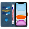 For iPhone 11 Pro Grid Stitching Leather Phone Case with Lanyard(Blue)
