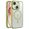 For iPhone 15 Hardware Side Cooling Skin Feel Frosted Metal Lens Frame MagSafe Phone Case(Green)