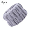 6pcs Washing Anti-Humidity Washing Face Wrist Strap Sports Sweat-Wiping Bracelet Sweat-Absorbing Sleeve(Gray)