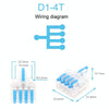 5pcs D1-4T Push Type Mini Wire Connection Splitter Quick Connect Terminal Block(Blue)