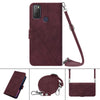 For Alcatel 1S / 3L 2021 Crossbody 3D Embossed Flip Leather Phone Case(Wine Red)