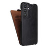 For Samsung Galaxy S25+ 5G Fierre Shann 64 Texture Vertical Flip PU Leather Phone Case(Black)