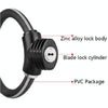 Bicycle Ring Lock Anti-Theft Lock Bicycle Portable Mini Safety Lock Racket Lock Bold Cable Lock, Colour: Reflective Matte Black