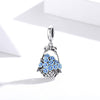 S925 Sterling Silver Flower Basket Blue Flowers Pendant DIY Bracelet Necklace Accessories
