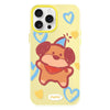 For iPhone 11 Pro Max Skin Feeling Jelly TPU Hybrid PC Phone Case(Puppy Crayon Drawing Yellow)
