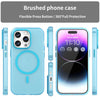 For iPhone 14 Pro Max MagSafe Frosted Translucent TPU + PC Full Coverage Phone Case(Blue)