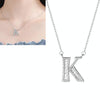 Women Fashion S925 Sterling Silver English Alphabet Pendant Necklace, Style:K