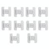 10pcs Refrigerator Door Anti-opening Snap Kids Anti-opening Drawer Fixed Buckle Self-adhesive Double Buckle Safety Lock(White)