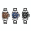 HELEI H9026A-G Men Waterproof Quartz Watch Stainless Steel Calendar Automatic Display Watch(Blue)