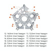 23 In 1 Five-Pointed Snowflake Wrench Combination Tool Mini EDC Portable Household Key Pendant(Black)