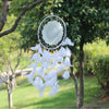 Creative White Lace Flower Dream Catcher Wind Chimes Feather Pendant for Home Wall Decorations Ornament, Random Style Delivery