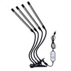 LED Plant Lamp Full Spectroscopy Natural White Remote Control Dimming Plant Growth Lamp, Power: 36W Four Head