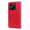 For Xiaomi Redmi 10A 4G Rose Embossed Flip PU Leather Phone Case(Red)