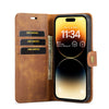 For iPhone 14 Pro Max DG.MING Crazy Horse Texture Detachable Magnetic Leather Case(Brown)