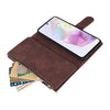 For Samsung Galaxy A26 5G Multifunctional Frosted Zipper Wallet Leather Phone Case(Coffee)