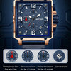 SANDA 5304 Quartz Men Watch Three Eyes Six Stitches Simple Calendar Waterproof Waist Watch(Belt Coffee)