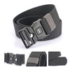 AWMN Men Outdoor Sports Alloy Snap Buckle Elastic Belt, Length: 125cm(Dark Khaki)
