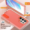 For Samsung Galaxy S25 Ultra 5G Rugged PC Hybrid Silicone Phone Case with Holder(Transparent+Orange)