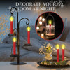 LED Electronic Candle Lights Flameless Long Rod Christmas Candle, Spec:Flashing Yellow Light-Red