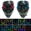 Halloween Festival Party X Face Seam Mouth Two Color LED Luminescence Mask(Green Orange)