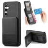For Samsung Galaxy A25 5G Twill Fabric Leather Vertical Flip RFID Card Bag Phone Case(Black)
