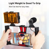 PULUZ 4 in 1 Vlogging Live Broadcast LED Selfie Light Smartphone Video Rig Kits with Microphone + Tripod Mount + Cold Shoe Tripod Head for iPhone, Galaxy, Huawei, Xiaomi, HTC, LG, Google, and Other Smartphones(Red)