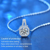 XMZ018 925 Silver Moissanite Diamond Necklace Square Diamond Neck Chain, Specification: 2 Carat