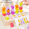 Children Wooden Geometric Shape Matching Enlightenment Beads Building Blocks Educational Toys(Colorful)