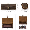 CONTACTS FAMILY CF1117  Retro Crazy Horse Texture Leather Watch Box Round Buckle Storage Box,Capacity: Can Hold 3 Watches(Coffee)