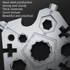 23 In 1 Five-Pointed Snowflake Wrench Combination Tool Mini EDC Portable Household Key Pendant(Silver)