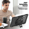 For Samsung Galaxy Tab S10 FE+ Silicone Hybrid PC Tablet Case with Shoulder Strap(Black)