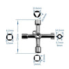 Elevator Water Meter Valve Cross Key Inner Triangle Wrench, Style: D Silver Center Double-sided Square Hole