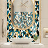 Geometric Pattern Staircase Wall Tile Sticker Kitchen Stove Water And Oil Proof Stickers, Specification: S: 10x10cm(HT-020 Geometric Silver)