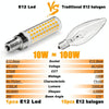 E12 15W 136 LEDs SMD 2835 Dimmable Corn Light Bulb, AC110-130V(Warm White Light)