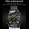 OLEVS 2886 Men Sports Chronograph Waterproof Luminous Quartz Watch(Black Gold Mesh Strip)