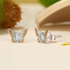S925 Sterling Silver Platinum Plated Gradient Enamel Butterfly Earrings(BSE993)