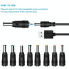 11 In 1 DC Power Cord USB Multi-Function Interchange Plug USB Charging Cable(Black)